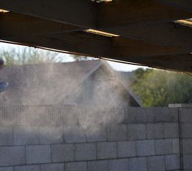 installing a cool misting system to beat the summer heat, outdoor living, Water flows through tubing and is forced through very small nozzles vaporizing and cooling the area as much as 20 35 F 11 20 C in seconds