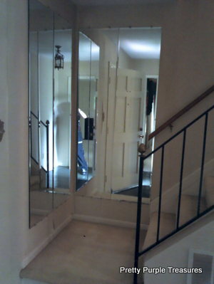 hall and stair makeover, foyer, home decor, stairs, Before yes 4 large mirrors were there