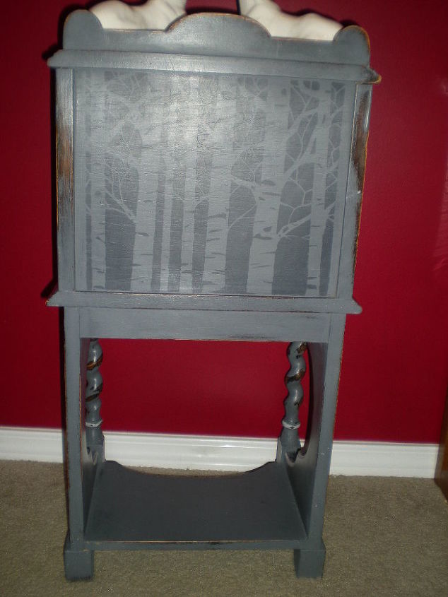 humidor for a cabin, chalk paint, painted furniture, Back