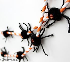 halloween spider garland, crafts, halloween decorations, seasonal holiday decor