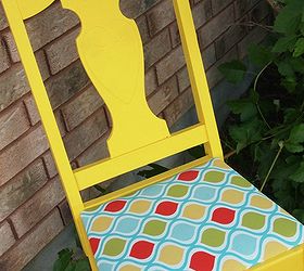 the yellow garden chair that had the whole neighbourhood talking, chalk paint, flowers, gardening, outdoor furniture, painted furniture, repurposing upcycling