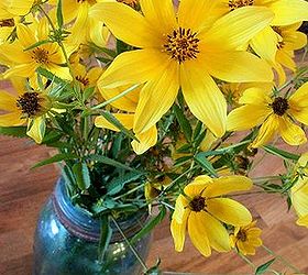 Hand-picked 'Love Flowers' in a Blue Mason Jar!