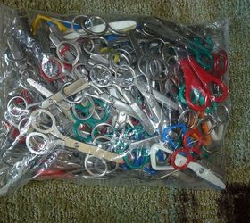 what can i make 65 pairs of little dull scissors, repurposing upcycling, 65 pair of little scissors