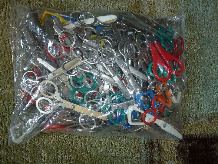 what can i make 65 pairs of little dull scissors, repurposing upcycling, 65 pair of little scissors
