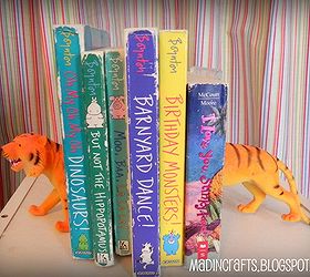 dollar store toy bookends, crafts