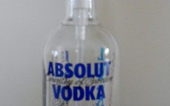 I upcycle an Absolut Vodka Bottle into a Soap dispenser and stamped the name
