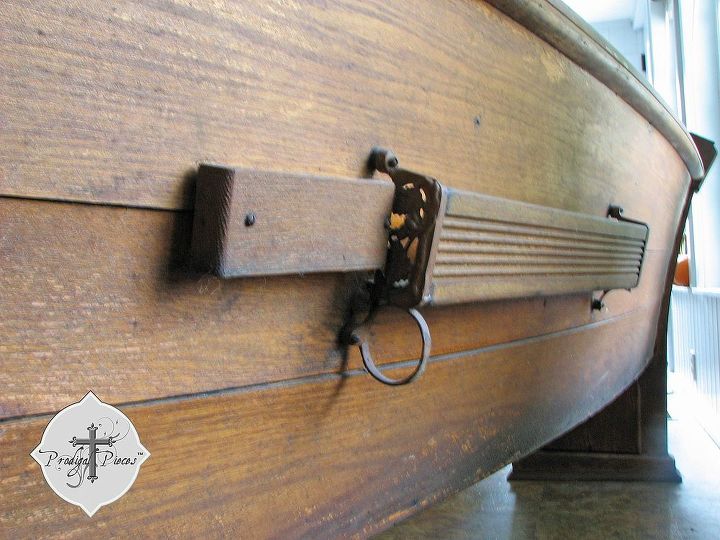 q antique pew with circular piece attached to hymnal holder, painted furniture, repurposing upcycling