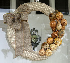 fall wreath, crafts, repurposing upcycling, wreaths, Preserved gourd wreath