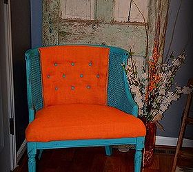 beginner reupholster vintage chair makeover, painted furniture, repurposing upcycling, Beginner reupholster chair Shabby Chalk Paint