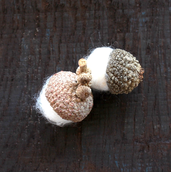faux felted acorns, crafts, seasonal holiday decor, Make felted yarn acorns without needle felting or wool and water