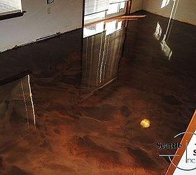 designer epoxy basement floor after failed diy, basement ideas, flooring, painting, Metallic epoxy basement floor