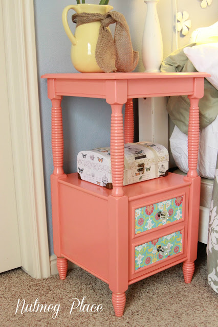 colorful nightstand makeover, painted furniture, Spectacular save