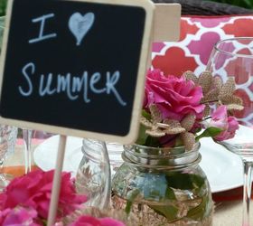 details for a perfect summer dinner party, chalkboard paint, crafts, mason jars, outdoor living, These chalkboard stakes are great for tablescapes Available at Jo Ann