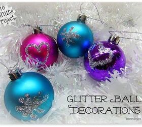 christmas glitter ball decorations, christmas decorations, crafts, seasonal holiday decor