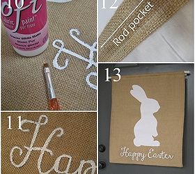 pottery barn inspired burlap bunny banner, crafts, easter decorations, seasonal holiday decor, wreaths, Finally paint the wording and attach to a rod