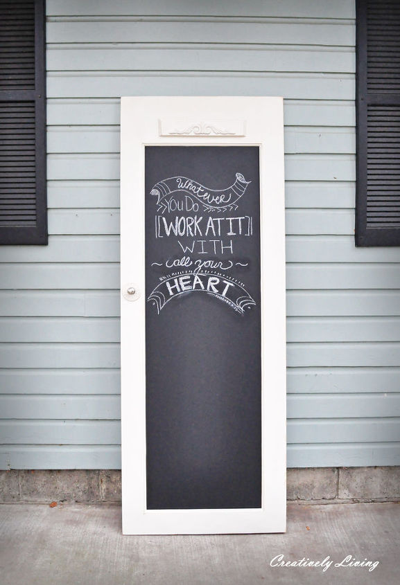 old door to chalkboard door, chalkboard paint, crafts, doors