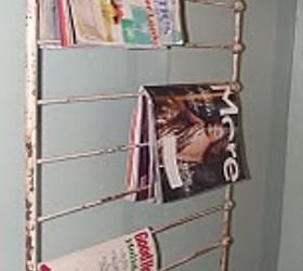 unique hanging magazine rack, repurposing upcycling