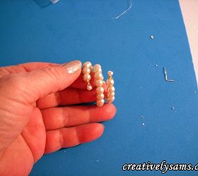 pearl napkin rings tutorial, crafts, wrap the pearl strand that you ve just made around 2 fingers to shape into a circular shape