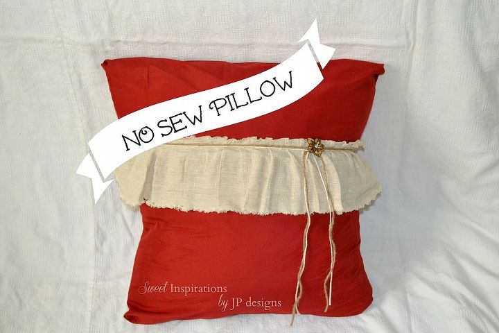 no sew shabby country pillow, crafts