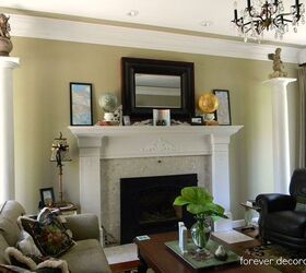 great find old masonic columns, fireplaces mantels, home decor, painting, Another view of the globes on the fireplace mantel