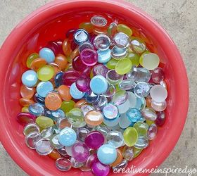 Make a sparkling birdbath with glass marbles Hometalk