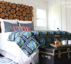 How to Make a Deliciously Rustic Headboard From Wood Slices Hometalk