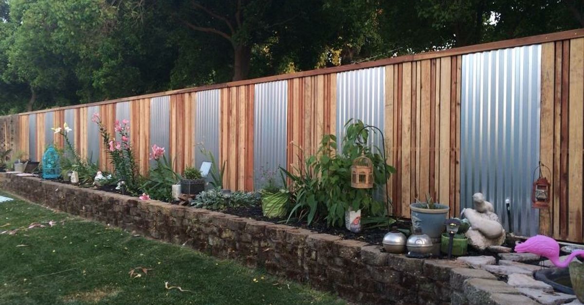 fence block cinder privacy backyard metal fences landscaping wood yard diy hometalk sheet woods