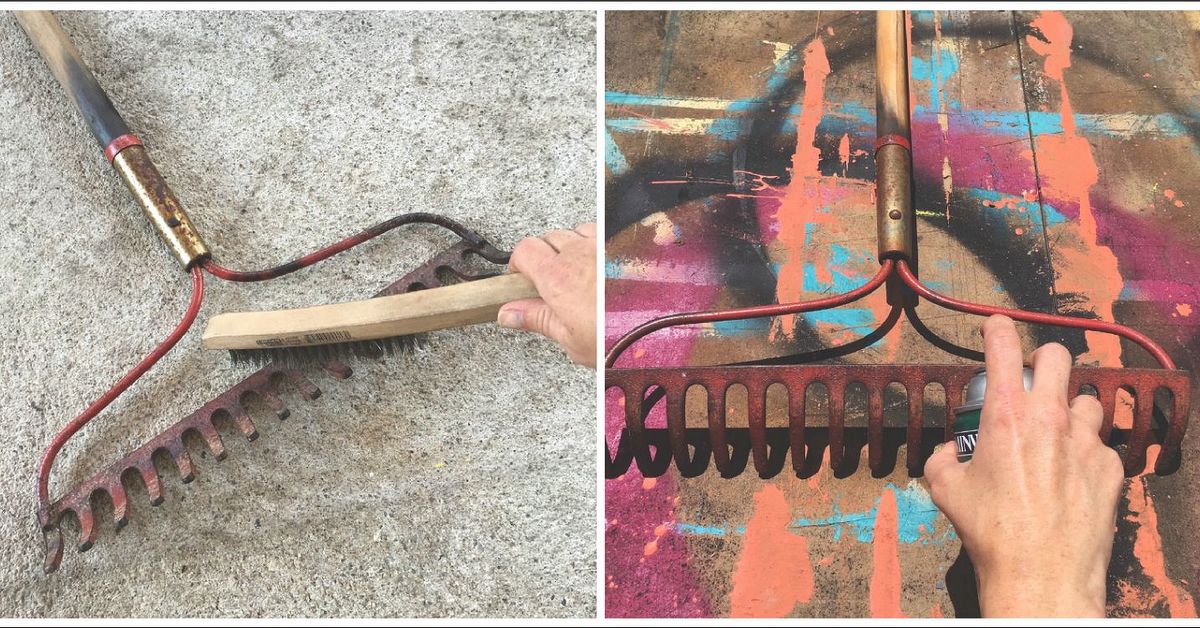 Turn an old rake into awesome kitchen storage | Hometalk