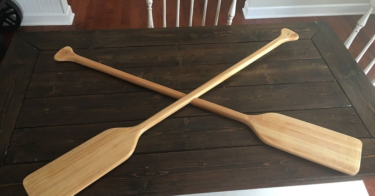 Unfinished wooden boat oars