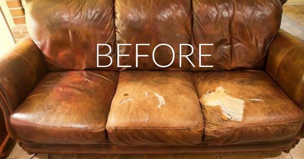 Hide Your Couch S Wear And Tear With, How To Repair Torn Faux Leather Sofa