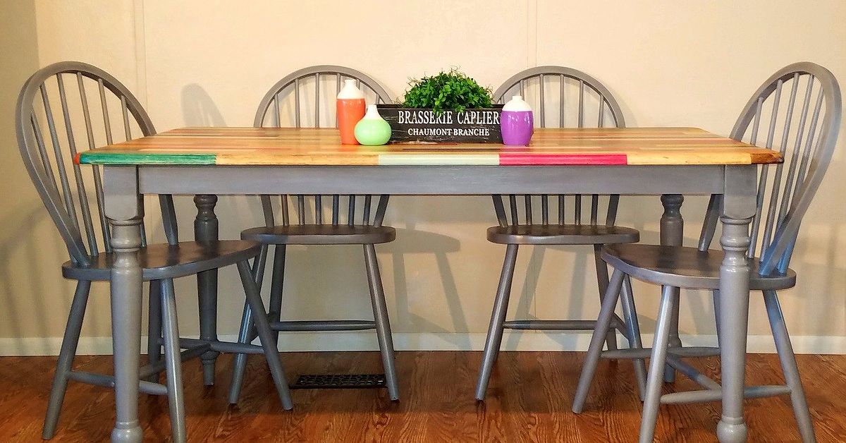 Color Block Kitchen Table | Hometalk