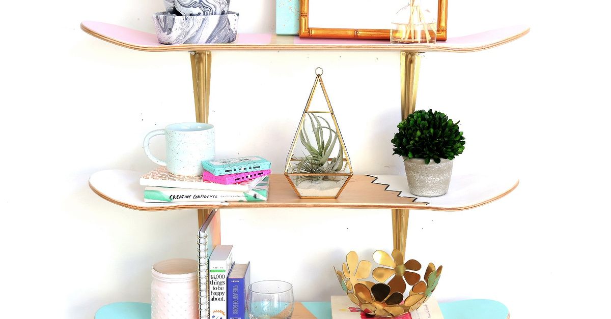 DIY Skateboard Deck Shelf Upcycle | Hometalk