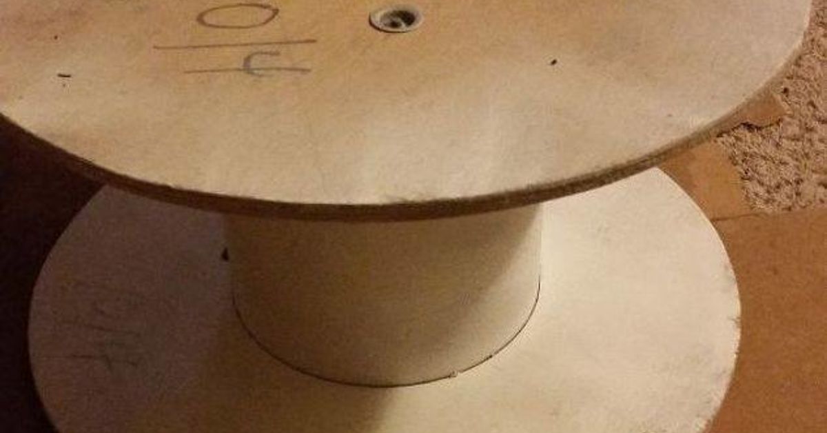 Cable Stool DIY Cable Spool Ottoman Stool | Hometalk