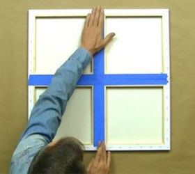 A man tapes together 4 canvases from Michaels—look at his amazing idea