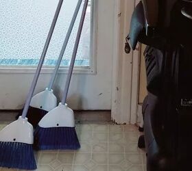The whimsical way this woman uses 3 brooms in her garden