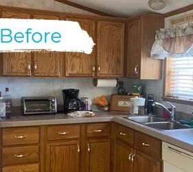 Fix your dated honey oak cabinets without taking them down (no paint needed!)