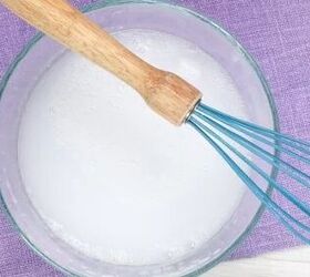 She whisks together hair conditioner and vinegar for a 5-minute, money-saving trick