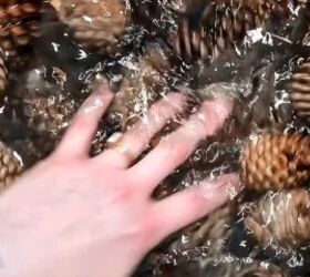 We've never seen anyone do this with pine cones, but the final result is kind of magical