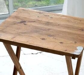 She starts with this old TV tray and ends up with something so beautiful