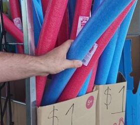 She wraps 6 pool noodles in a cozy blanket to get this high-end living room accent