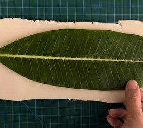 She starts by pressing a leaf into a piece of clay and ends up with a beautiful bedroom accessory