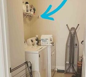 If you have ugly wire shelving above your washer and dryer, you have to see this update