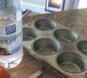 Fill a cupcake tray with vinegar and stick it in the freezer for this clever cleaning shortcut