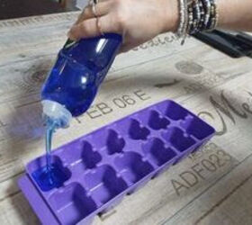 She puts an ice cube tray filled with dish soap in the freezer for a clever trick