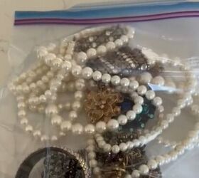 Instead of tossing her old jewelry bits, she used them to upgrade so many basic things in her home