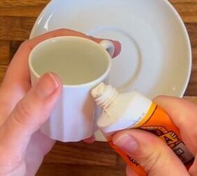 She puts Gorilla Glue on a teacup for this unexpected decor idea