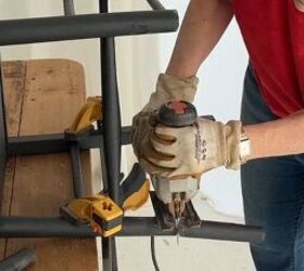 She cuts the legs off of this old chair for one of the most interesting storage ideas we've seen in a while