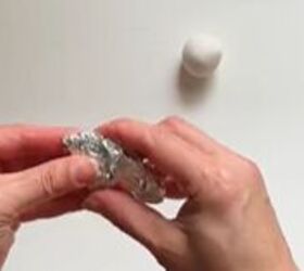 Press clay onto a ball of foil for this really pretty decor idea
