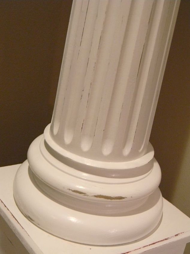 great find old masonic columns, fireplaces mantels, home decor, painting, I painted the columns white and distressed them a bit