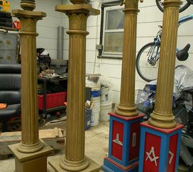 great find old masonic columns, fireplaces mantels, home decor, painting, Before these are the original two sets of columns from the Masonic Hall